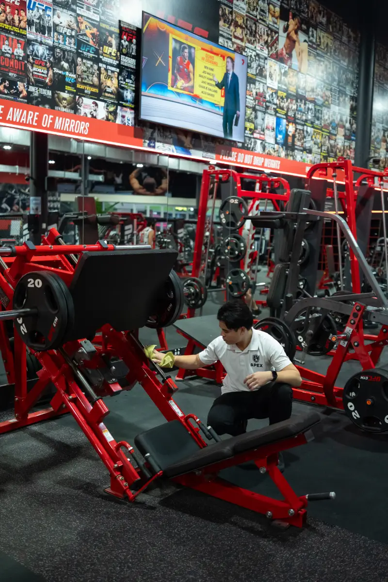 Gym-only cleaning focus